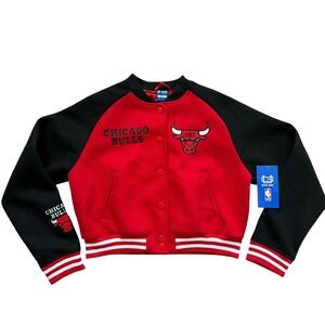 Ultra Game‎ NBA Chicago Bulls Varsity Jacket Womens Large Red Black NWT